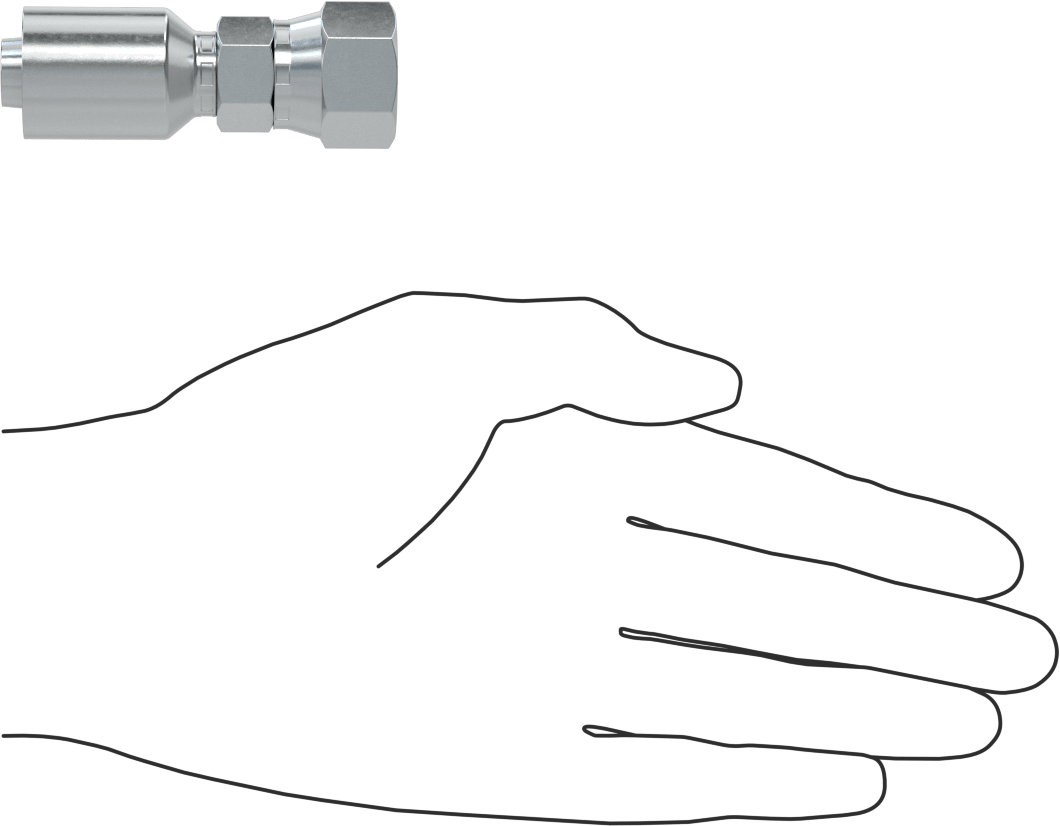 Hidrolik Sıvı için Sıkma Tipi Hortum Adaptörü, Parker 56 Serisi, 1/2“ Hortum İç Çapı x 3/4”-16 Dişi için