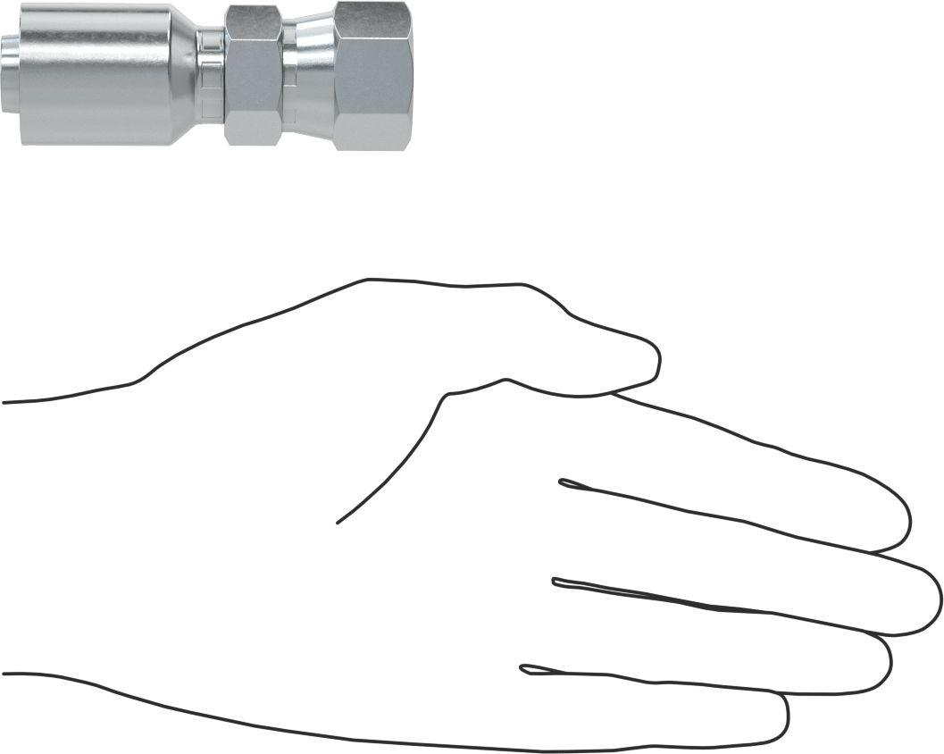 Hidrolik Sıvı için Sıkma Tipi Hortum Adaptörü, Parker 56 Serisi, 5/8“ Hortum İç Çapı x 7/8”-14 Dişi için