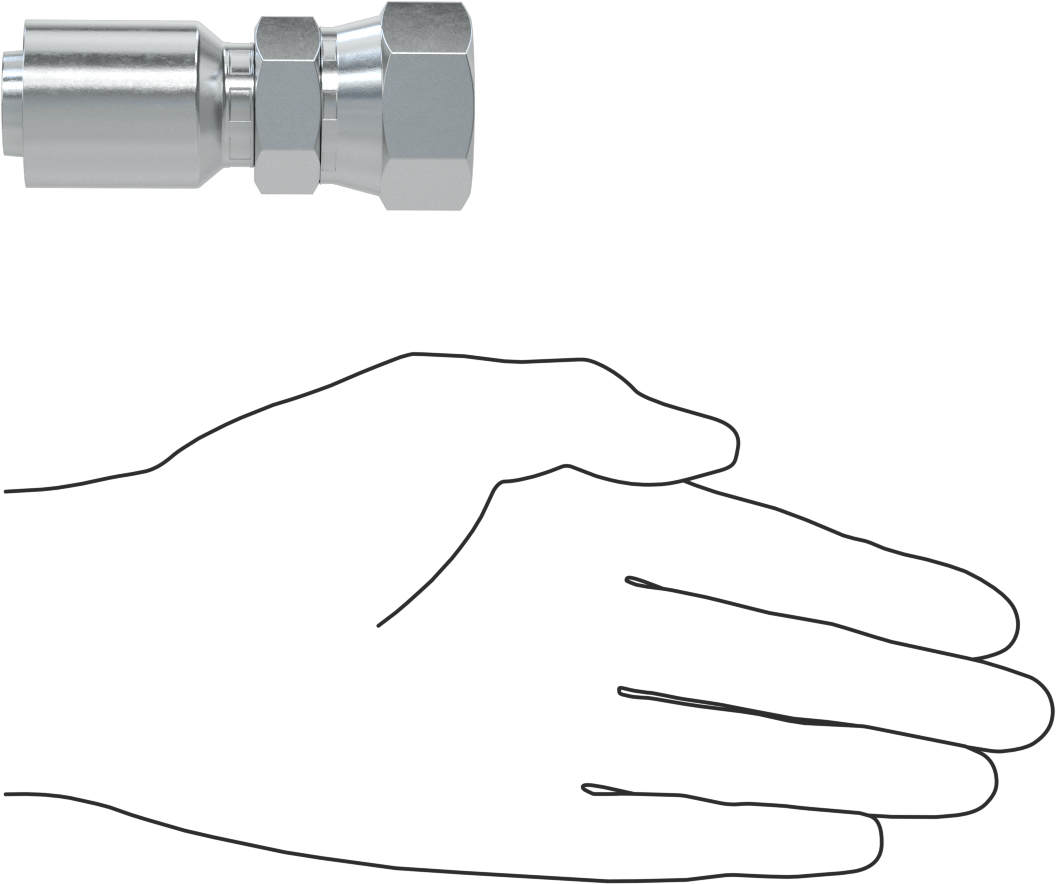 Hidrolik Sıvı için Sıkma Tipi Hortum Adaptörü, Parker 56 Serisi, 3/4“ Hortum İç Çapı x 1-1/16”-12 Dişi