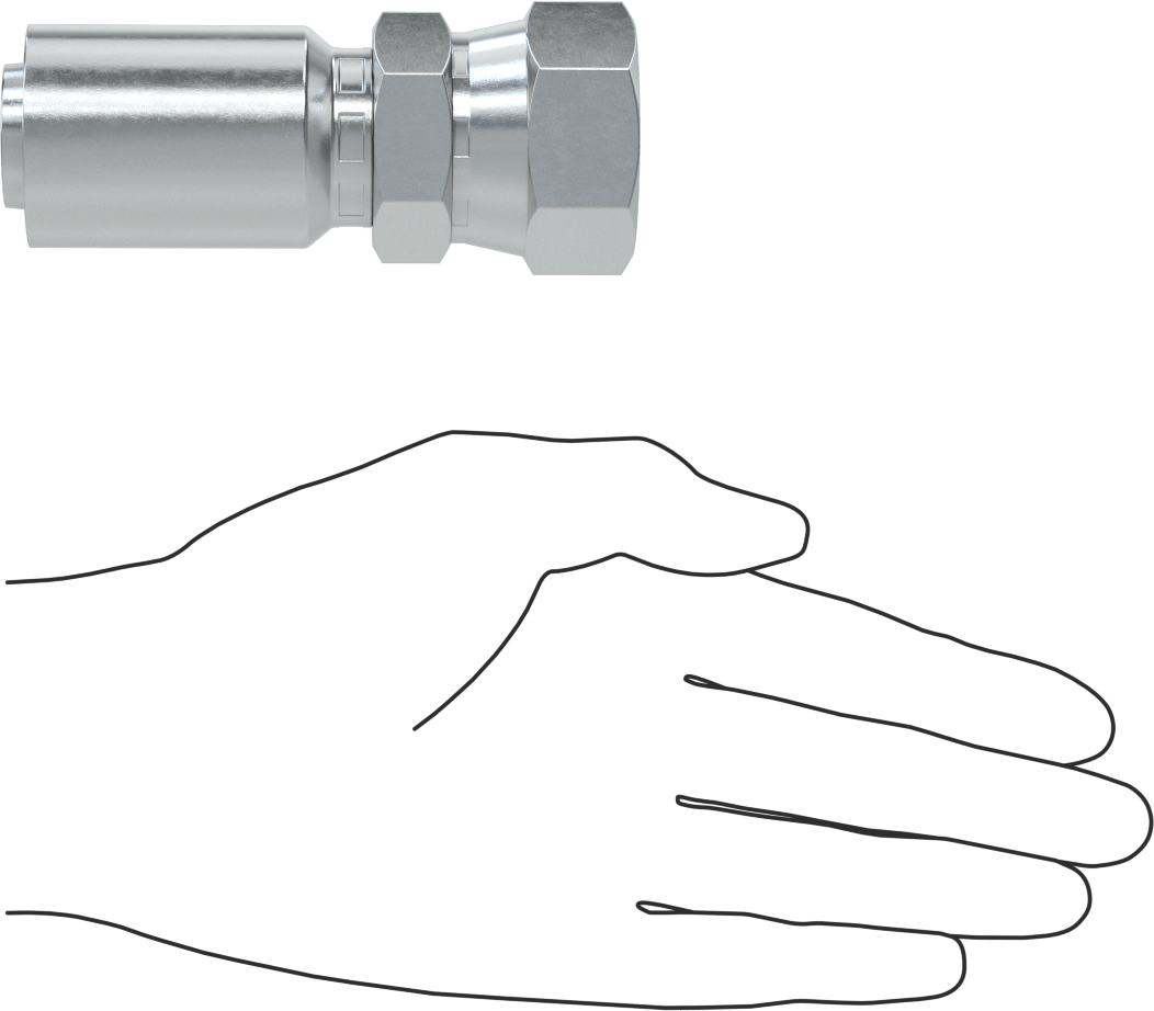 Hidrolik Sıvı için Sıkma Tipi Hortum Adaptörü, Parker 56 Serisi, 1“ Hortum İç Çapı x 1-5/16”-12 Dişi için