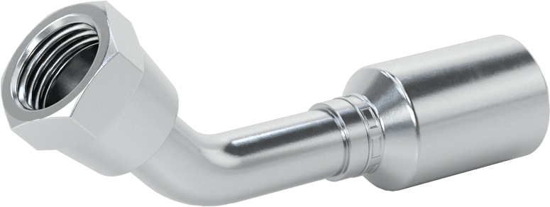 Hidrolik Sıvı için Sıkma Tipi Hortum Adaptörü, 45 Derece, Parker 56 Serisi, 3/8“ Hortum İç Çapı x 9/16”-18 Dişi