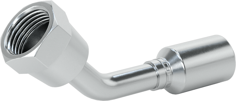 Hidrolik Sıvı için Sıkma Tipi Hortum Adaptörü, 45 Derece, Parker 56 Serisi, 3/8“ Hortum İç Çapı x 3/4”-16 Dişi