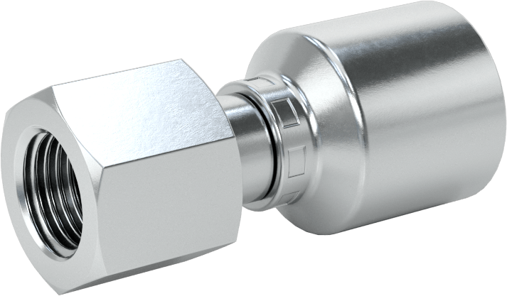 Hidrolik Sıvı için Sıkma Tipi Hortum Adaptörü, Parker 56 Serisi, 1/4" Hortum İç Çapı x 1/4 BSPP Dişi