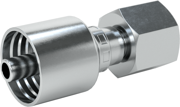 Hidrolik Sıvı için Sıkma Tipi Hortum Adaptörü, Parker 56 Serisi, 1/4" Hortum İç Çapı x 1/4 BSPP Dişi