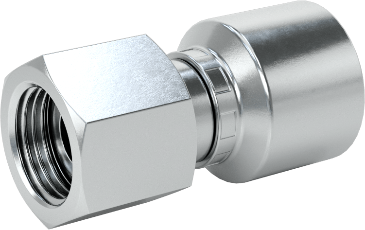 Hidrolik Sıvı için Sıkma Tipi Hortum Adaptörü, Parker 56 Serisi, 1/2" Hortum İç Çapı x 1/2 BSPP Dişi için