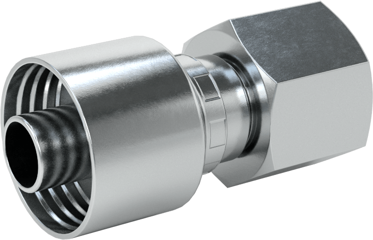 Hidrolik Sıvı için Sıkma Tipi Hortum Adaptörü, Parker 56 Serisi, 1/2" Hortum İç Çapı x 1/2 BSPP Dişi için