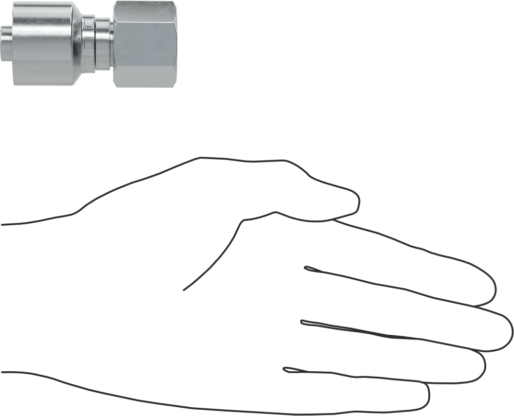 Hidrolik Sıvı için Sıkma Tipi Hortum Adaptörü, Parker 56 Serisi, 1/2" Hortum İç Çapı x 1/2 BSPP Dişi için