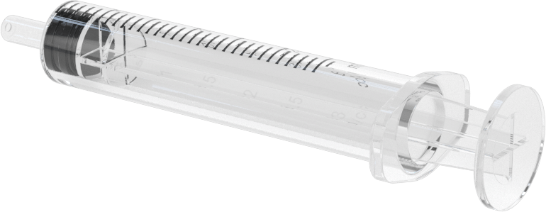 Şeffaf Plastik Şırınga, Luer Slip Bağlantılı, 3 ml Kapasite