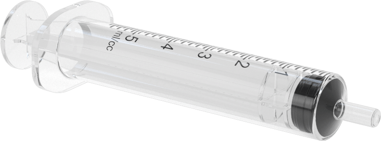 Şeffaf Plastik Şırınga, Luer Slip Bağlantılı, 5 ml Kapasite