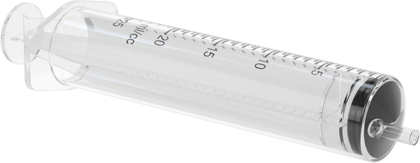 Şeffaf Plastik Şırınga, Luer Slip Bağlantılı, 20 ml Kapasite