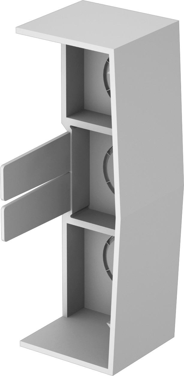 4-1/2“ Genişlik x 1-5/8” Derinlik Çok Kanallı Düşük Profilli Yuvarlak Kanal için Kapak