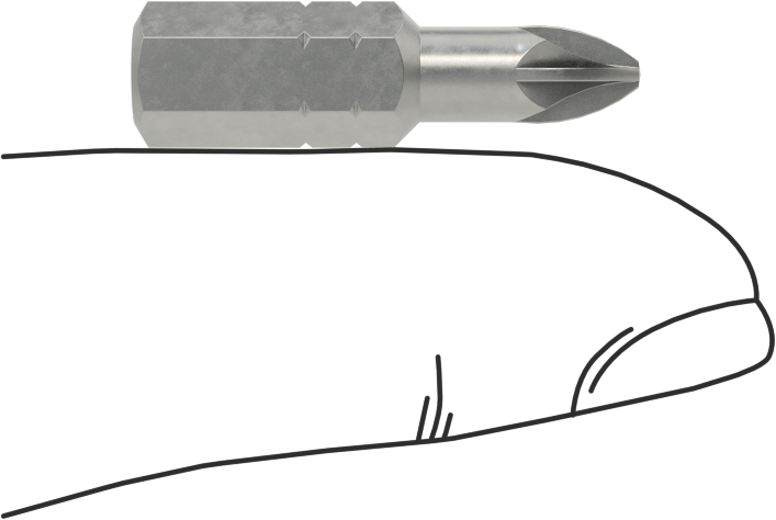1 Numaralı Pozidriv® Ucu, 1/4" Altıgen Şaft