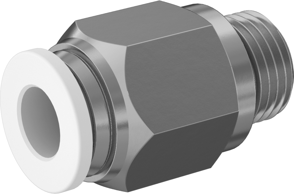 Pirinç Push-to-Connect Bağlantı Elemanı, Düz Adaptör, 6 mm Boru Dış Çapı x 1/8 BSPP Erkek için
