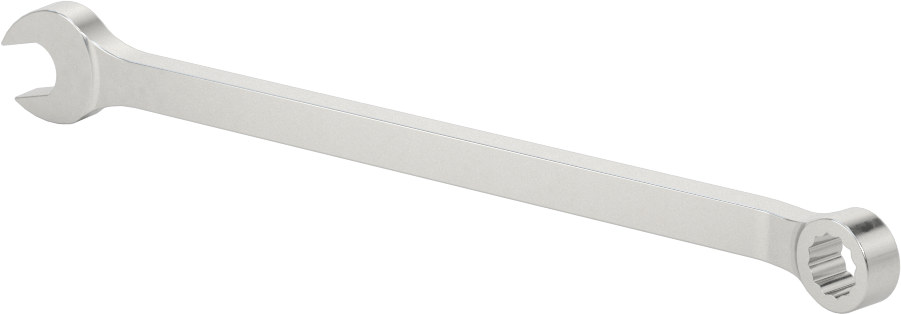 Mat Krom Kaplama Kombinasyon Anahtarı, 12 Noktalı Açıklıklı, 7 mm Boyut, 5-3/16" Toplam Uzunluk