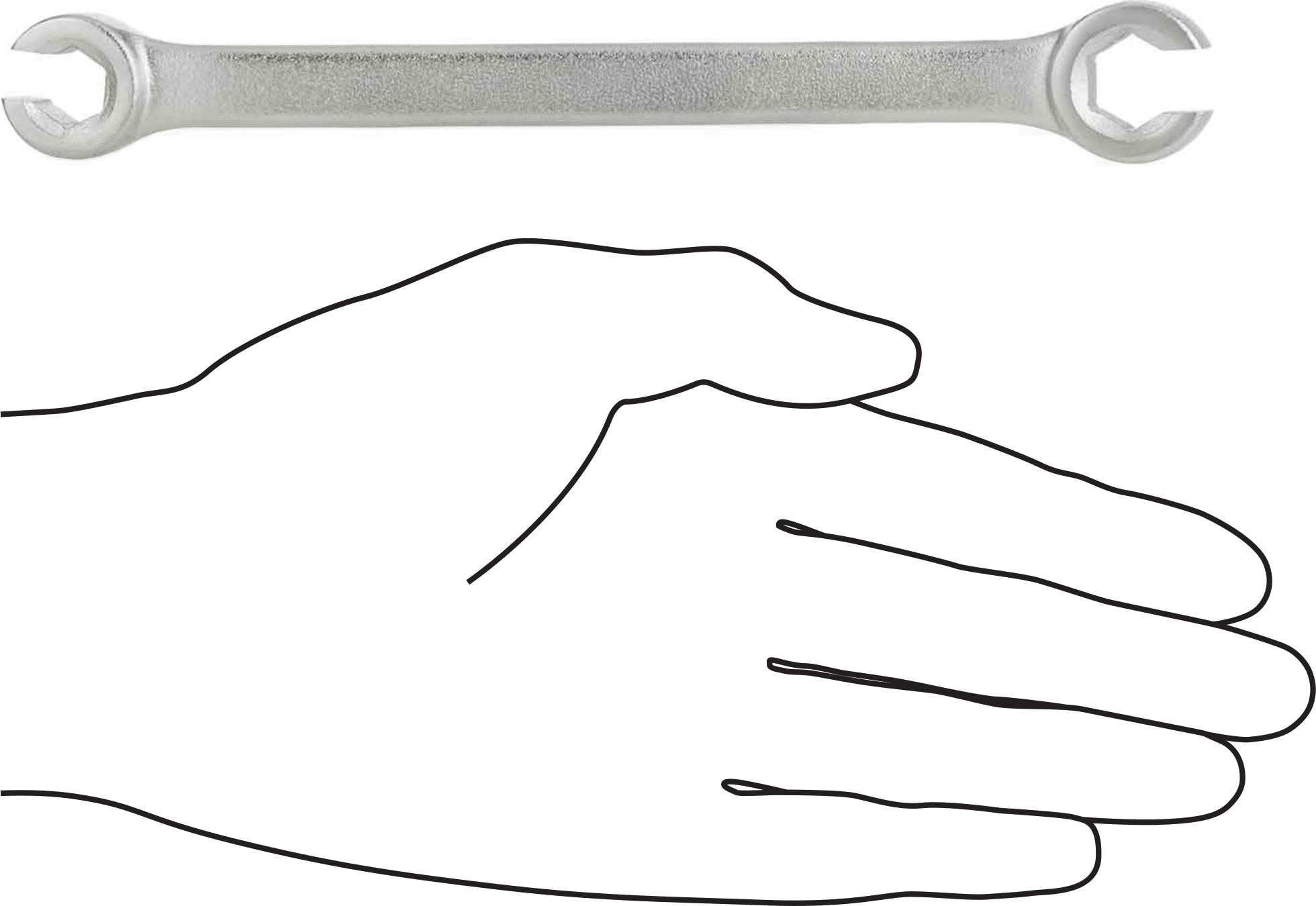 Altıgen Güvenli Tutuşlu Açık Uçlu Anahtar, 10 mm x 12 mm Boyut, 7" Toplam Uzunluk