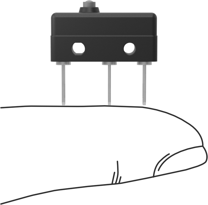 Hafif Dokunmalı Mikro Anlık Anahtar, Pistonlu Aktüatör ve Hızlı Bağlantı Kesme Terminalleri, 1A @ 125V AC/30V DC