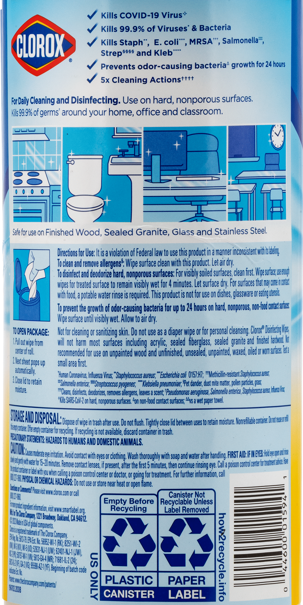 Dezenfektan Mendiller, Clorox, Kutu Başına 35 Mendil