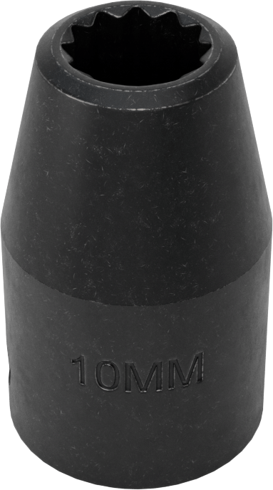 12 Noktalı Standart Darbeli Soket, 1/2" Kare Tahrik, 10 mm Boyut