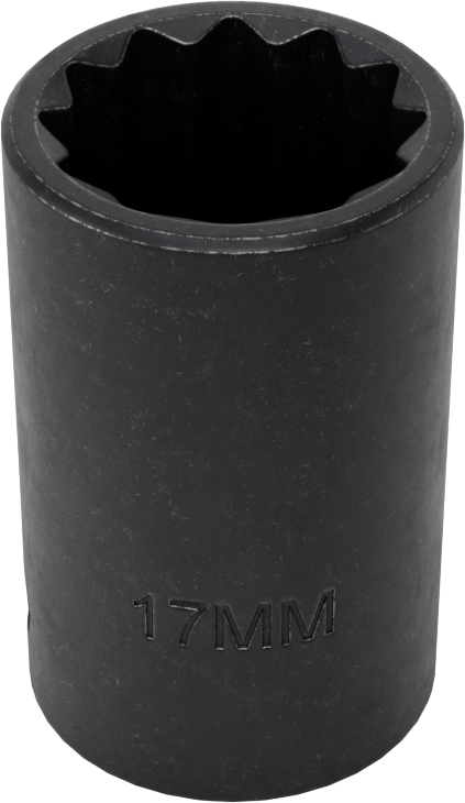 12 Noktalı Standart Darbeli Soket, 1/2" Kare Tahrik, 17 mm Boyut