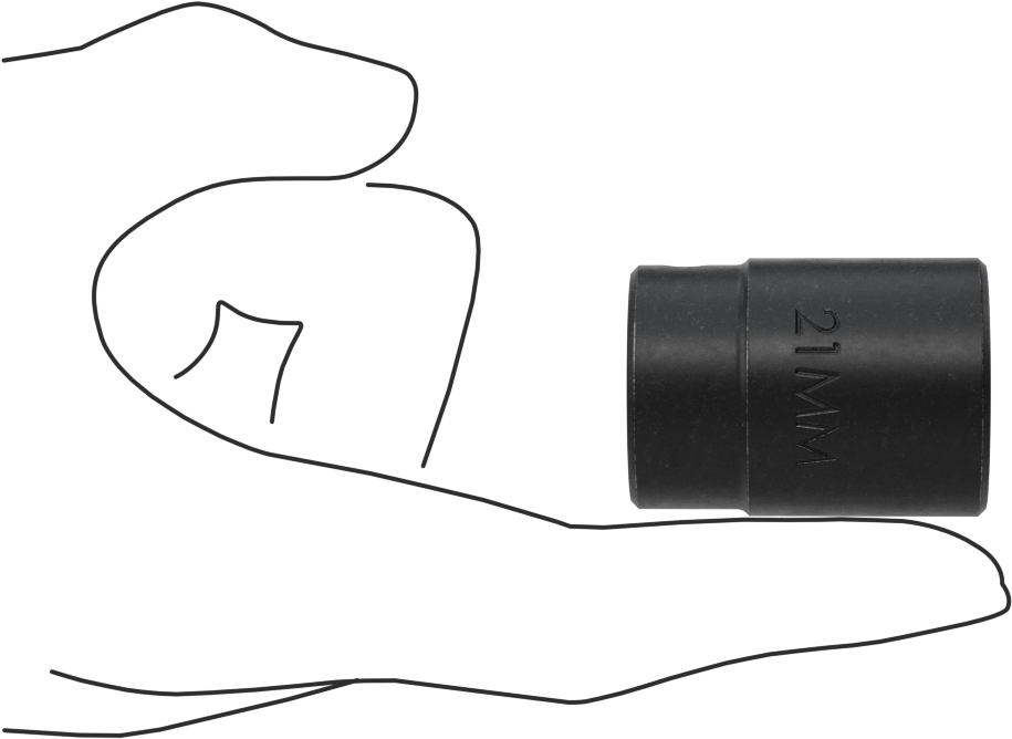 12 Noktalı Standart Darbeli Soket, 1/2" Kare Tahrik, 21 mm Boyut