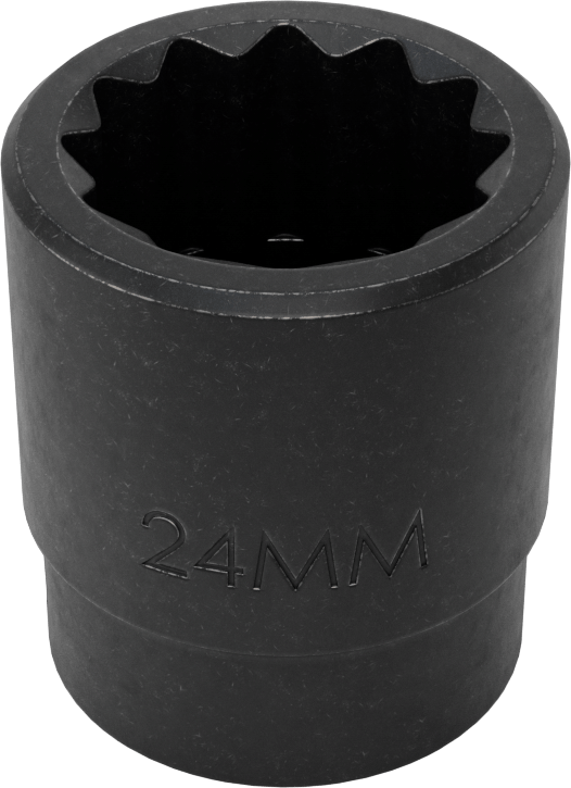 12 Noktalı Standart Darbeli Soket, 1/2" Kare Tahrik, 24 mm Boyut