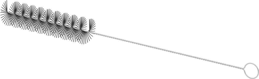 Halkalı Saplı Düşük Çizilme Özellikli Tüp Fırçası, 3/4“ Çap x 3” Uzun Fırça, Naylon Kıllar