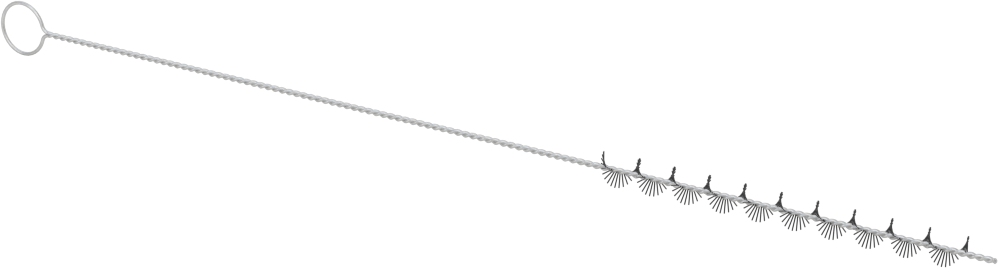 Halkalı Saplı Düşük Çizilme Özellikli Tüp Fırçası, Naylon Plastik Kıllar, 3/16“ Çap x 2-1/4” Uzunluk Fırça