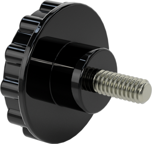 Sol Dişli Saplama Düğmesi, Plastik, 1-1/2" Başlık Çapı, 1/4"-20 Diş