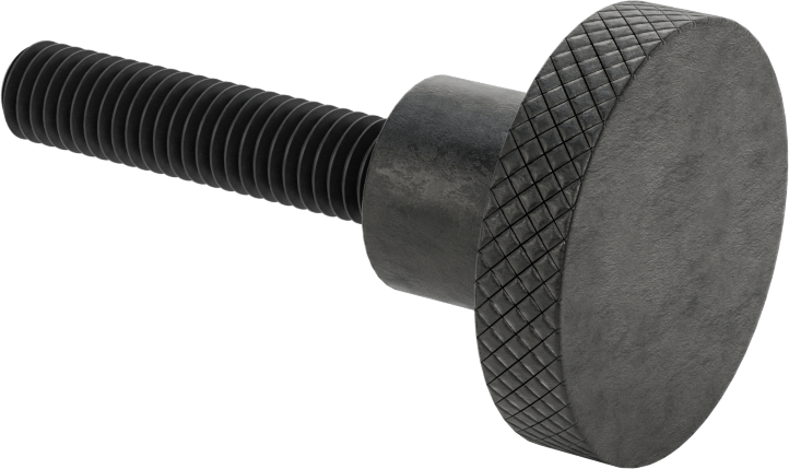 Sol Dişli Saplama Düğmesi, Çelik, 1-1/2" Başlık Çapı, 3/8"-16 Diş