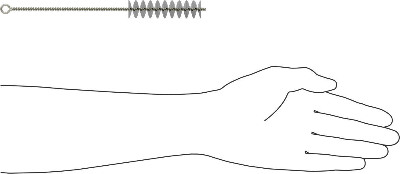 El Tipi Düşük Çizilme Tüp Fırçası, 3/4“ Çap x 3” Uzun Fırça, At Kılı Kıllar