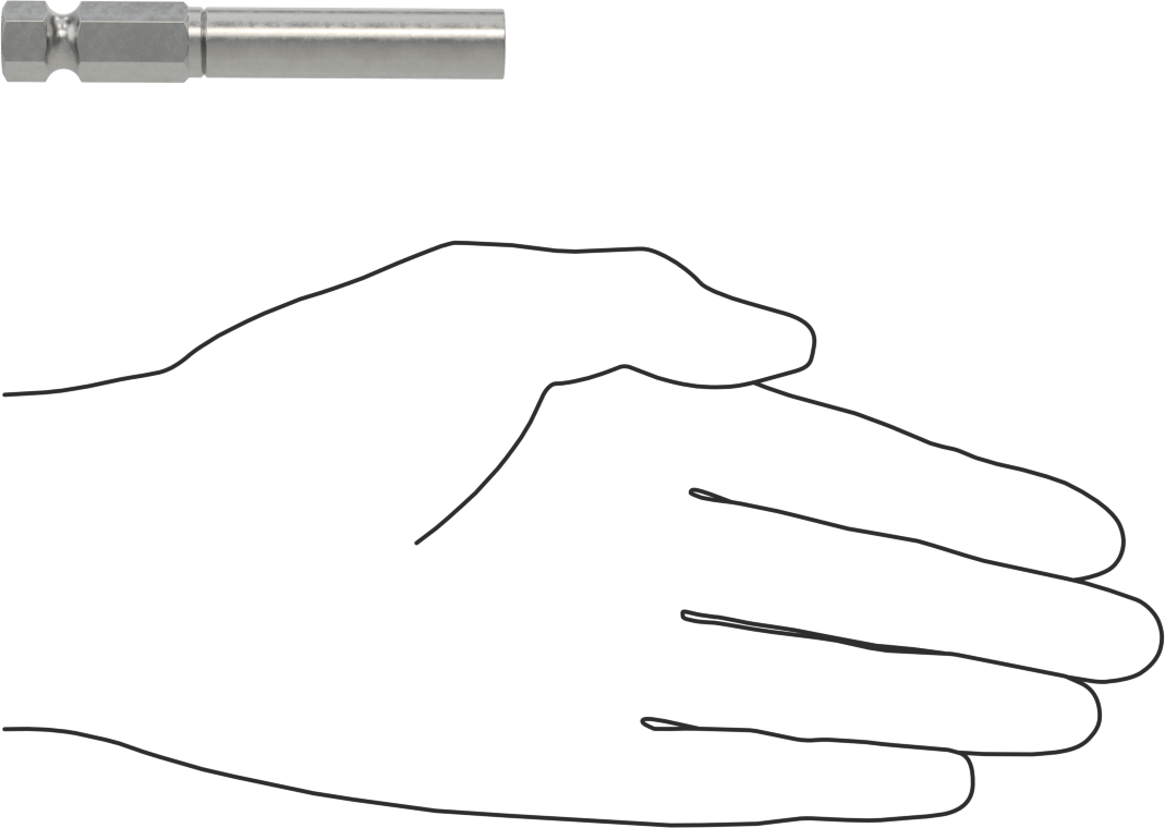 Bit Adaptörü, Mıknatıslı, 7/16" Altıgen Şaft, 3-1/8" Toplam Uzunluk