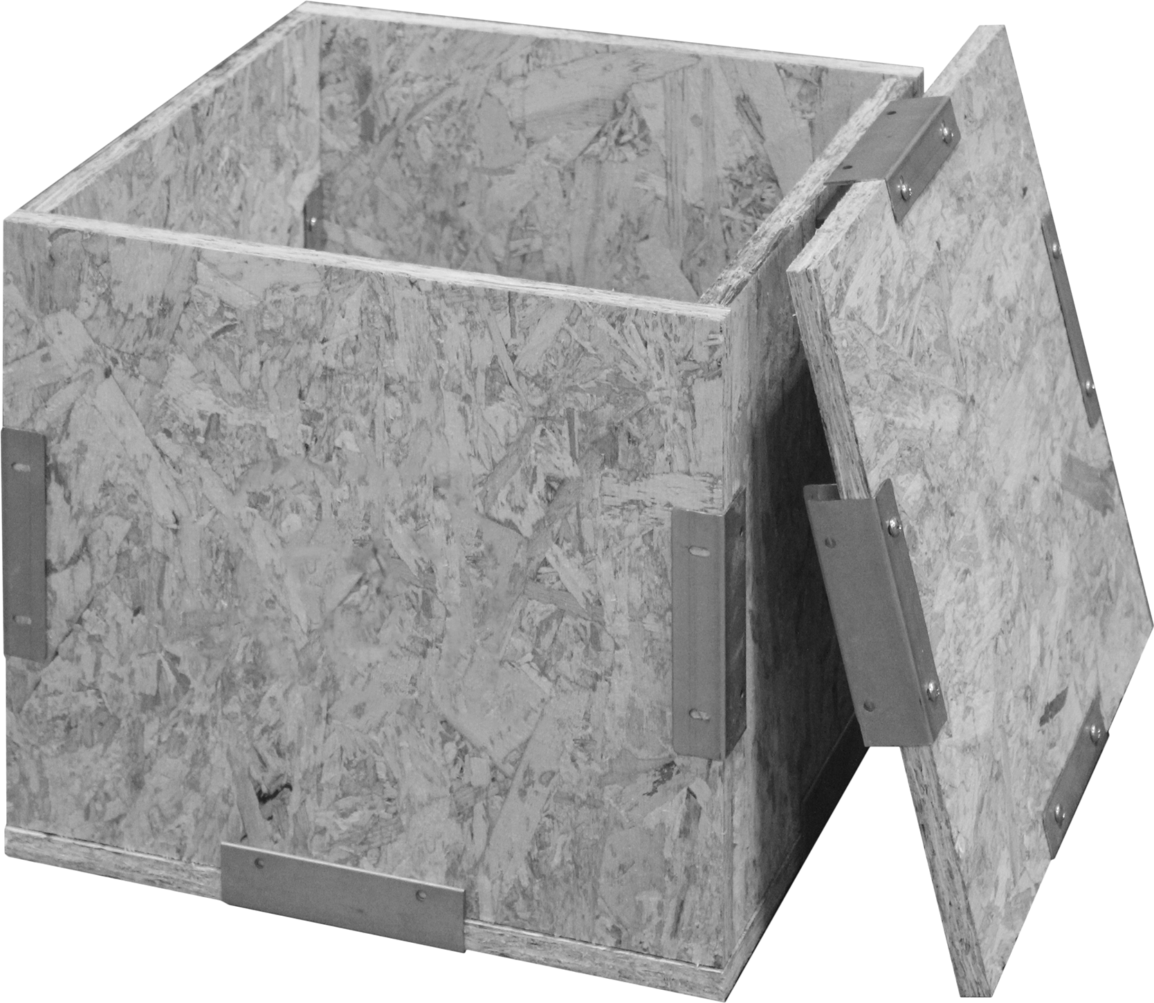 Ahşap Nakliye Kutusu, Palet Kaydırıcıları ile, 3100 lb Kapasite, 48" x 40" x 42"