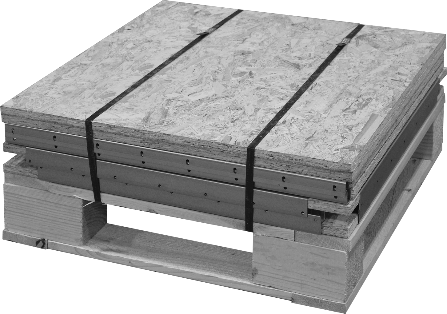 Ahşap Nakliye Kutusu, Palet Kaydırıcıları ile, 1000 lbs. Kapasite