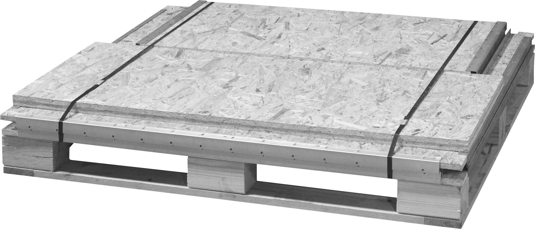 Ahşap Nakliye Kutusu, Palet Kaydırıcıları ile, 3100 lb Kapasite, 48" x 40" x 24"