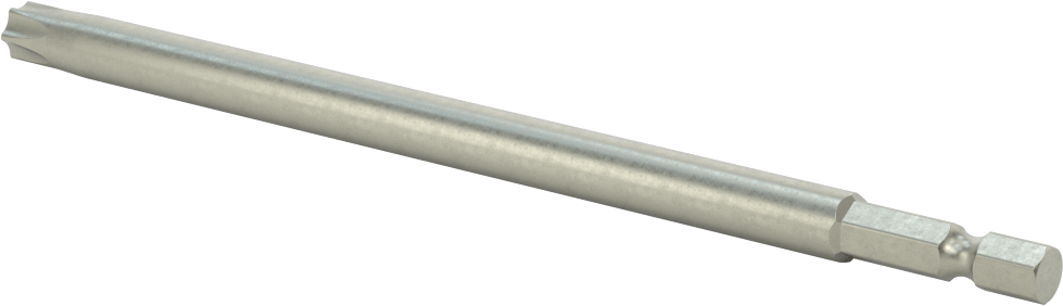 Kurcalanmaya Dayanıklı Torx Uç, Elektrikli Aletler için 1/4" Altıgen Şaft, T45 Boyutu, 6" Toplam Uzunluk