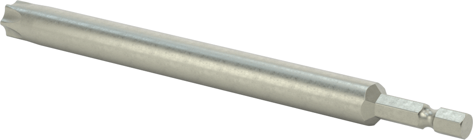 Kurcalanmaya Dayanıklı Torx Uç, Elektrikli Aletler için 1/4" Altıgen Şaft, T55 Boyutu, 6" Toplam Uzunluk