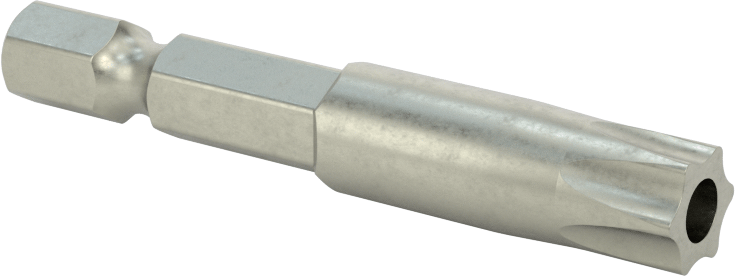 Kurcalanmaya Dayanıklı Torx Uç, Elektrikli Aletler için 1/4" Altıgen Şaft, T45 Boyutu, 2" Toplam Uzunluk