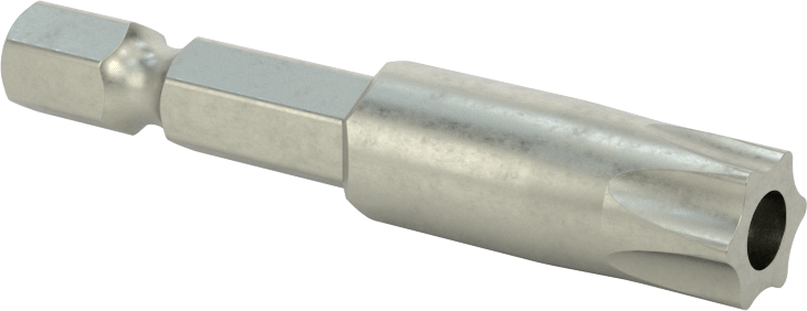 Kurcalanmaya Dayanıklı Torx Uç, Elektrikli Aletler için 1/4" Altıgen Şaft, T50 Boyutu, 2" Toplam Uzunluk