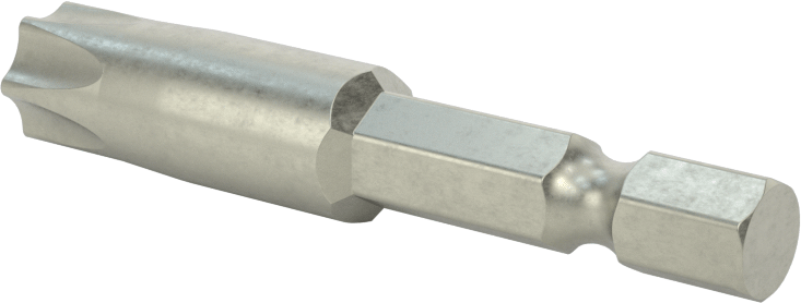 Kurcalanmaya Dayanıklı Torx Uç, Elektrikli Aletler için 1/4" Altıgen Şaft, T50 Boyutu, 2" Toplam Uzunluk
