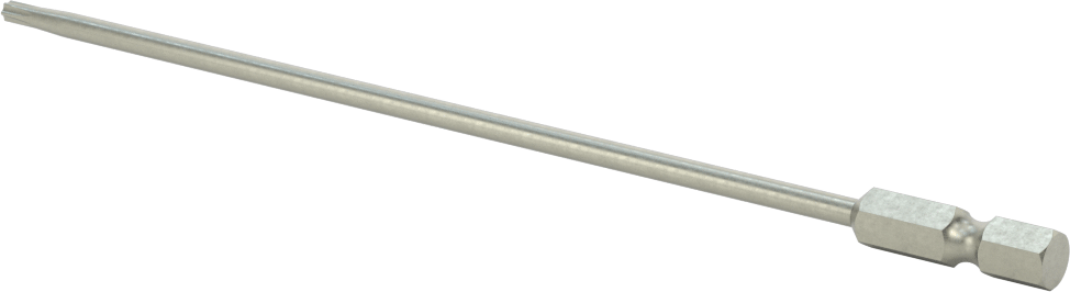 Kurcalanmaya Dayanıklı Torx Uç, Elektrikli Aletler için 1/4" Altıgen Şaft, T10 Boyutu, 6" Toplam Uzunluk