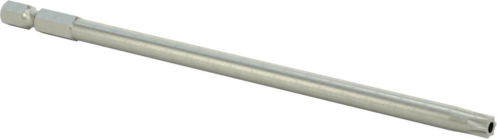 Kurcalanmaya Dayanıklı Torx Uç, Elektrikli Aletler için 1/4" Altıgen Şaft, T30 Boyutu, 6" Toplam Uzunluk