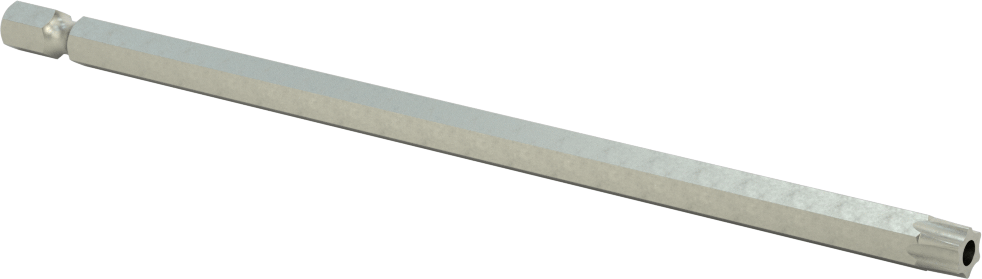 Kurcalanmaya Dayanıklı Torx Uç, Elektrikli Aletler için 1/4" Altıgen Şaft, T40 Boyutu, 6" Toplam Uzunluk