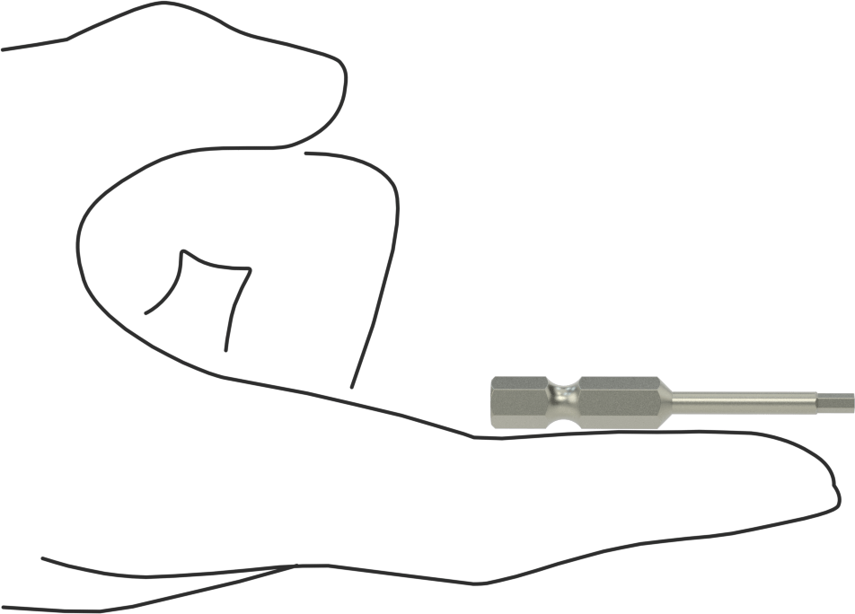 Kurcalanmaya Dayanıklı Altıgen Uç, Elektrikli Aletler için 1/4" Altıgen Şaft, 3/32" Altıgen Boyut
