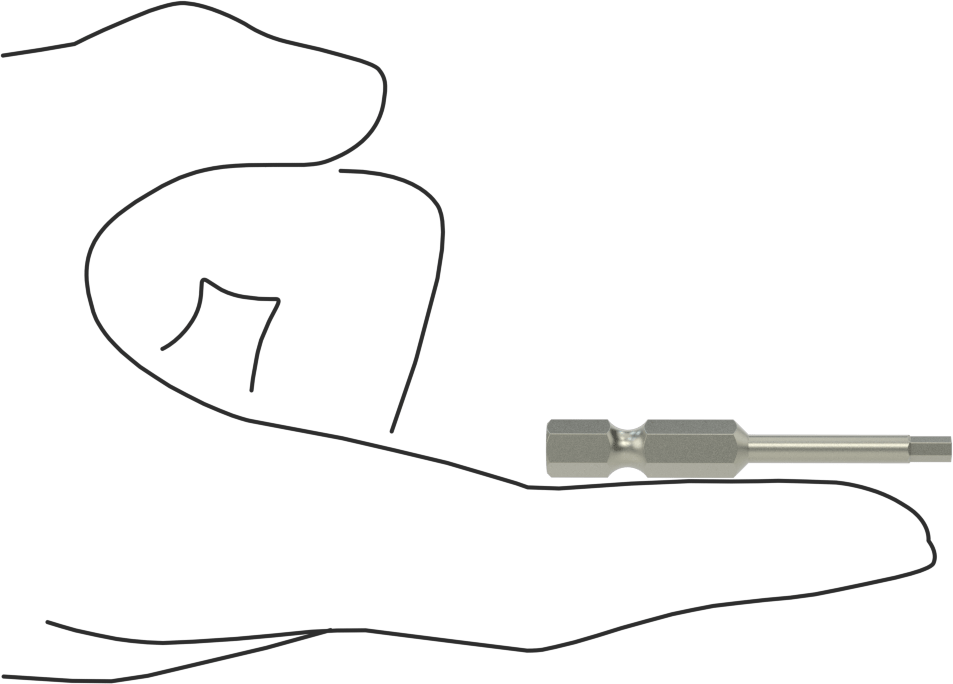 Kurcalanmaya Dayanıklı Altıgen Uç, Elektrikli Aletler için 1/4" Altıgen Şaft, 7/64" Altıgen Boyut