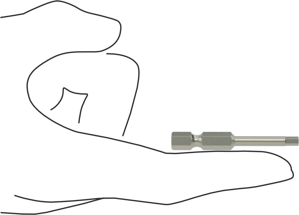 Kurcalanmaya Dayanıklı Altıgen Uç, Elektrikli Aletler için 1/4" Altıgen Şaft, 1/8" Altıgen Boyutu, 2" Uzunluk