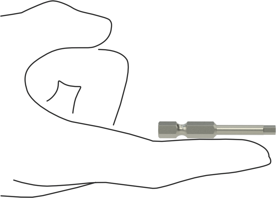Kurcalanmaya Dayanıklı Altıgen Uç, Elektrikli Aletler için 1/4" Altıgen Şaft, 9/64" Altıgen Boyut, 2" Uzunluk
