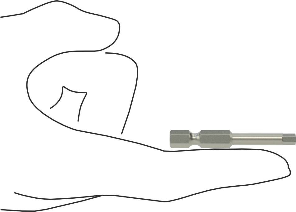 Kurcalanmaya Dayanıklı Altıgen Uç, Elektrikli Aletler için 1/4" Altıgen Şaft, 5/32" Altıgen Boyut, 2" Uzunluk