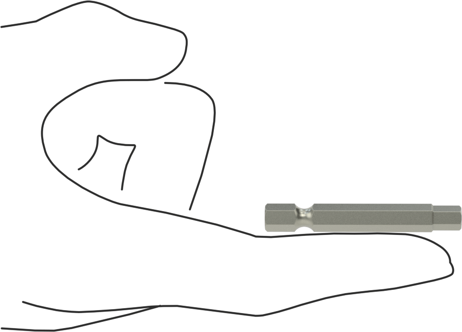 Kurcalanmaya Dayanıklı Altıgen Uç, Elektrikli Aletler için 1/4" Altıgen Şaft, 7/32" Altıgen Boyut, 2" Uzunluk