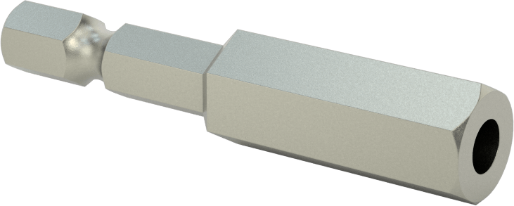 Kurcalanmaya Dayanıklı Altıgen Uç, Elektrikli Aletler için 1/4" Altıgen Şaft, 3/8" Altıgen Boyutu, 2" Uzunluk