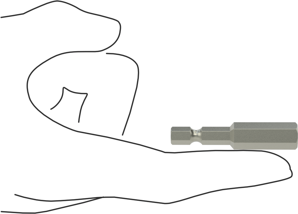 Kurcalanmaya Dayanıklı Altıgen Uç, Elektrikli Aletler için 1/4" Altıgen Şaft, 3/8" Altıgen Boyutu, 2" Uzunluk